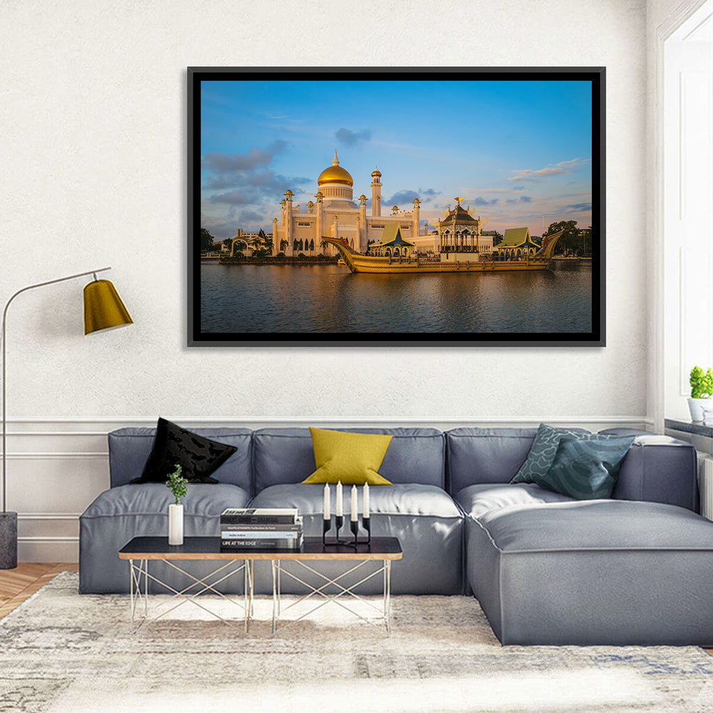 Sultan Omar Ali Saifuddien Mosque at Golden Hour Wall Art