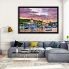 Spiez Castle Harbor Sunset Wall Art