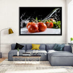 Tomatoes with Water Splash Wall Art