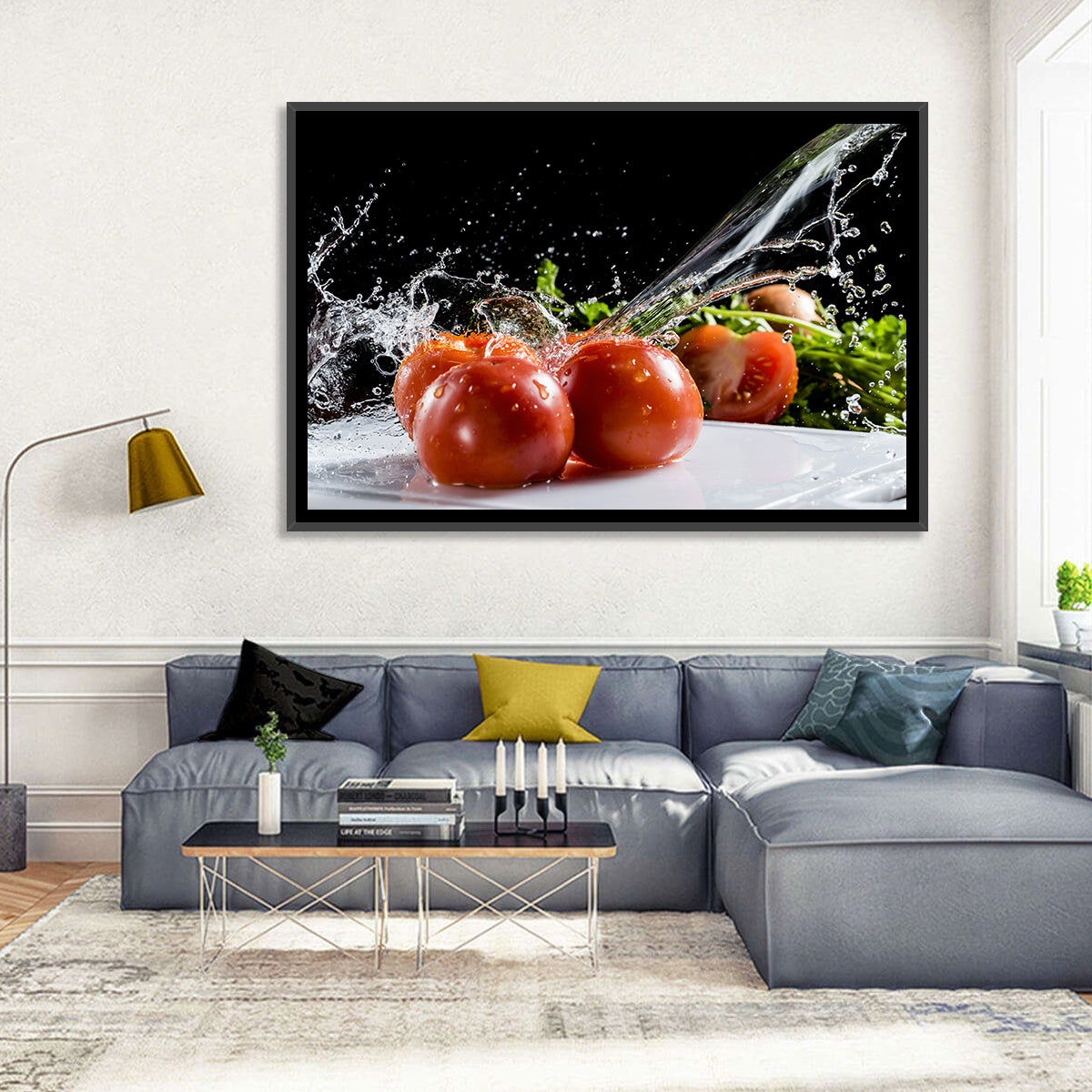Tomatoes with Water Splash Wall Art