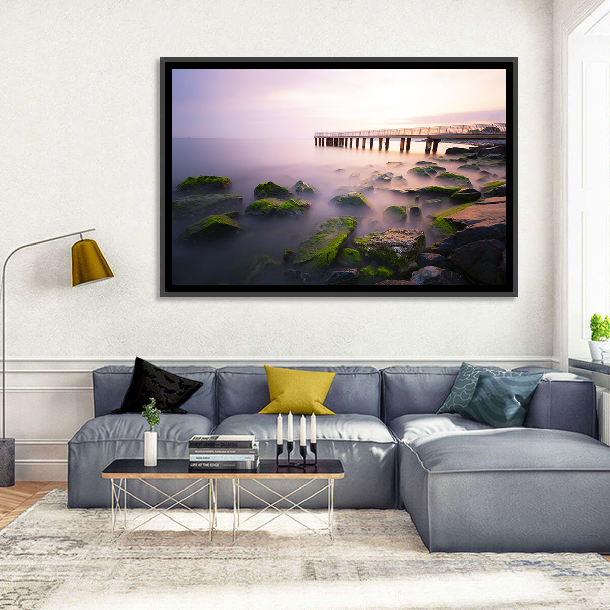 Florya Beach Pier at Lavender Dusk Wall Art