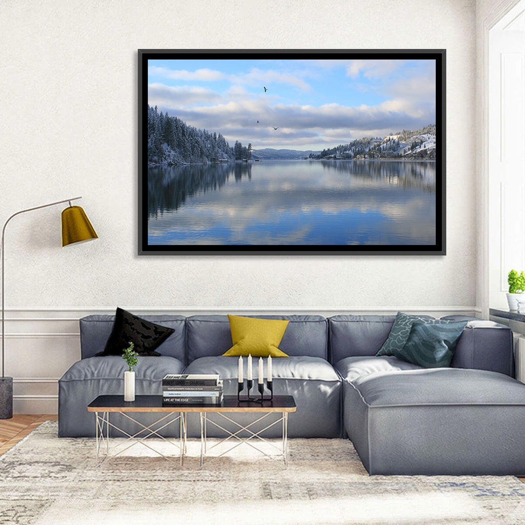 Coeur D Alene Winter Lake Reflection Wall Art