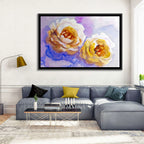 Diagonal Rose Pair Study Wall Art