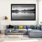 Lake Mcdonald Monochrome Reflection Wall Art