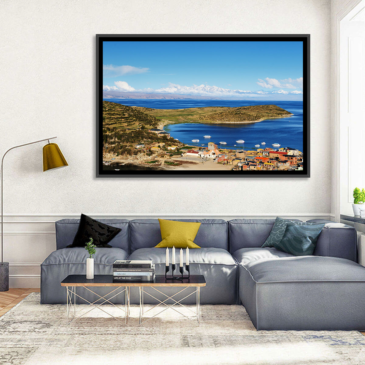 Isla Del Sol Village on Lake Titicaca Wall Art in a room, landscape