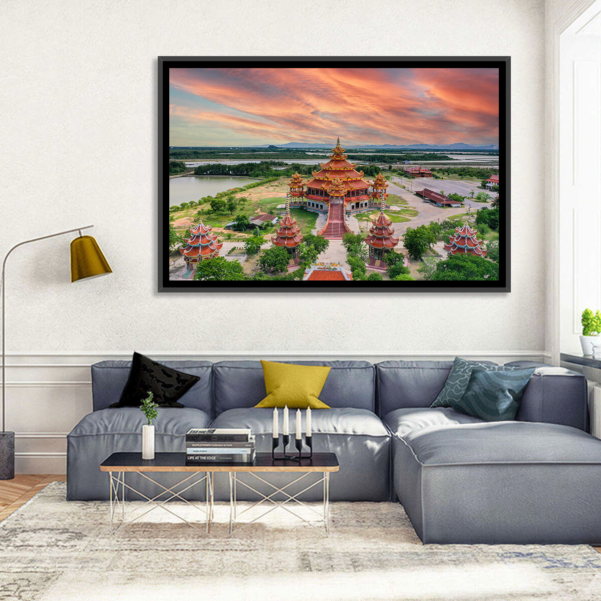 Wat Petch Suwan Temple at Sunset Wall Art