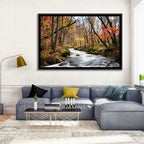 Sunlit Forest Stream Wall Art