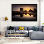 Hemakuta Hill Sunrise Temples Wall Art
