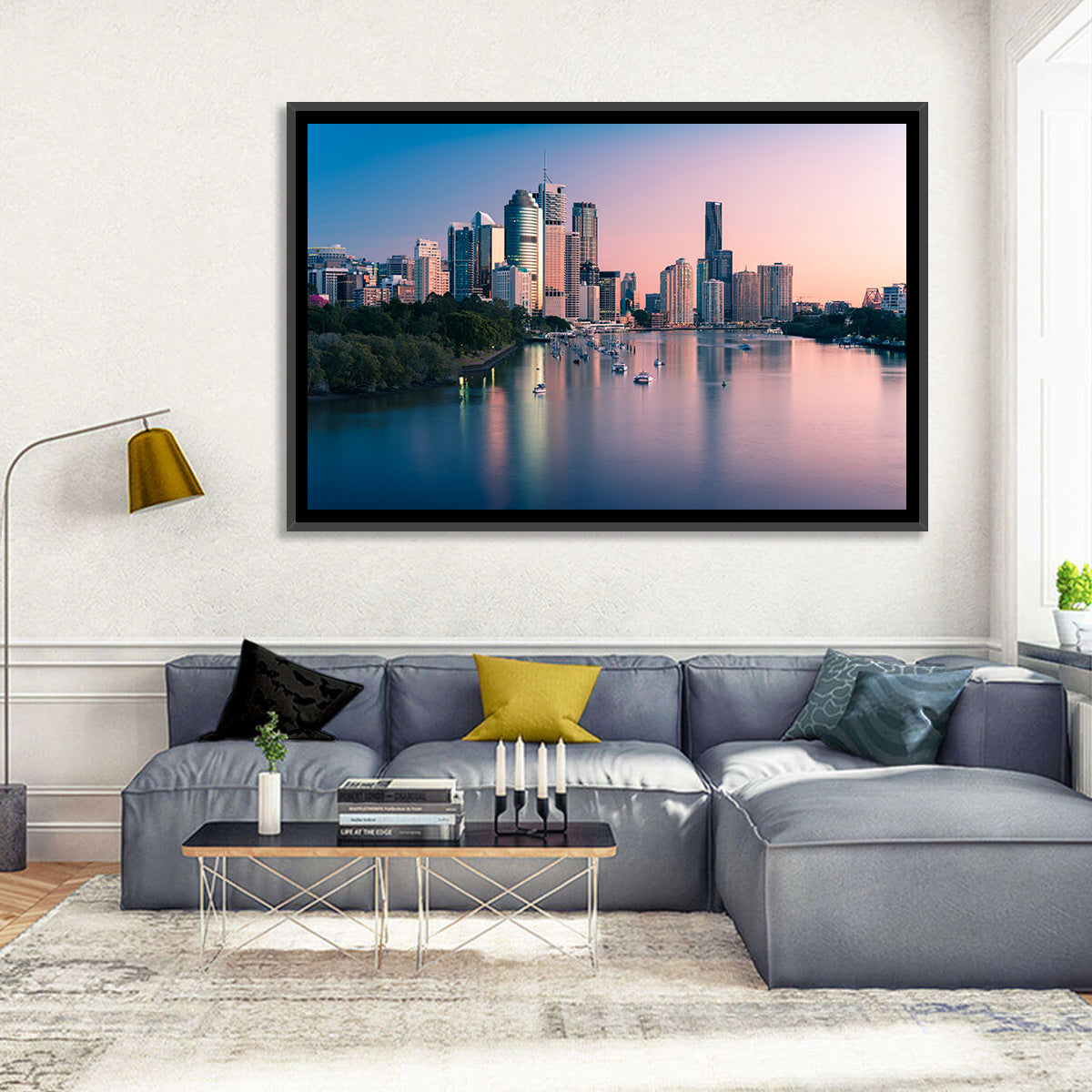 Brisbane River Skyline at Dusk Wall Art