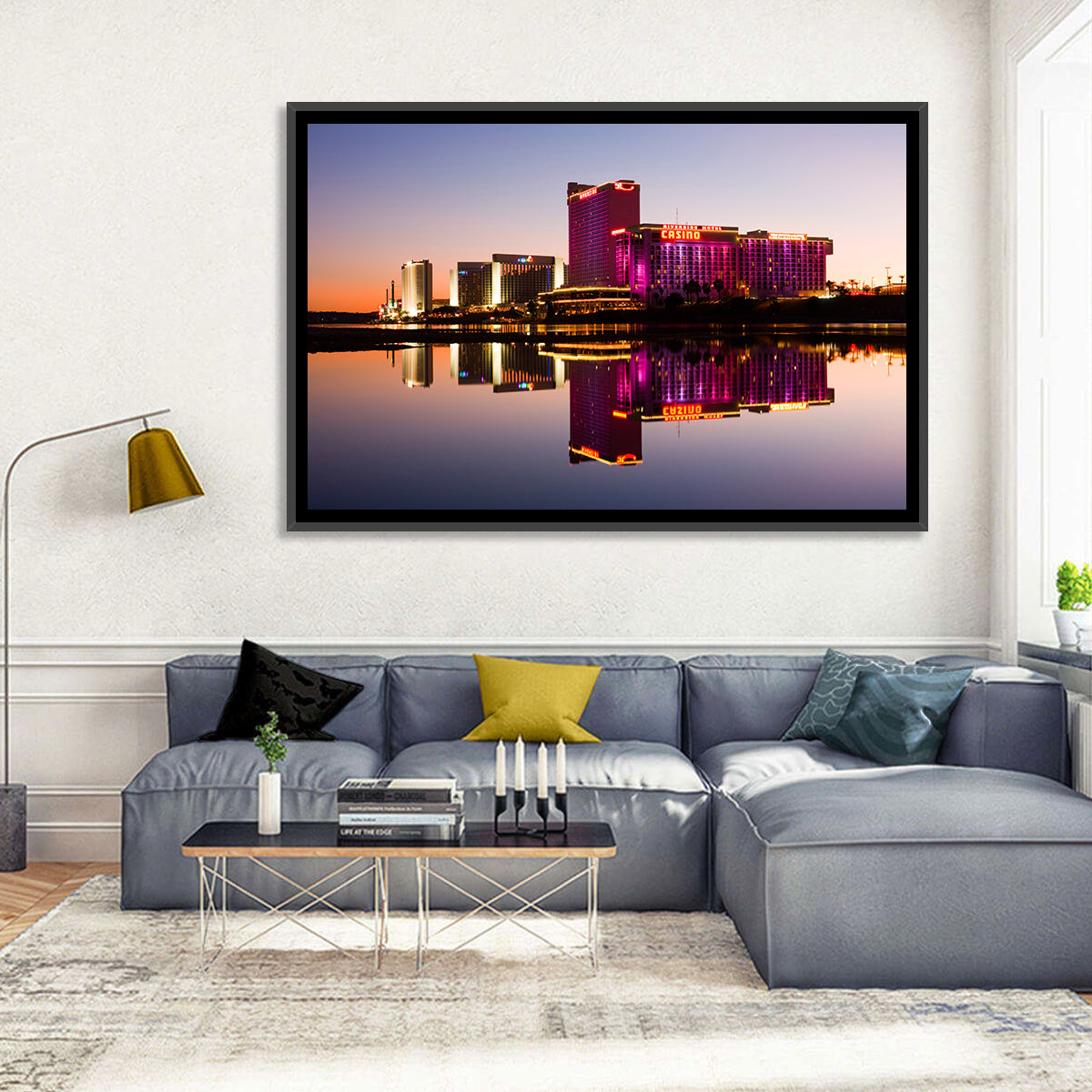 Laughlin Riverside Reflection Wall Art in a room, landscape