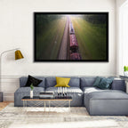 Freight Train Through Forest Wall Art
