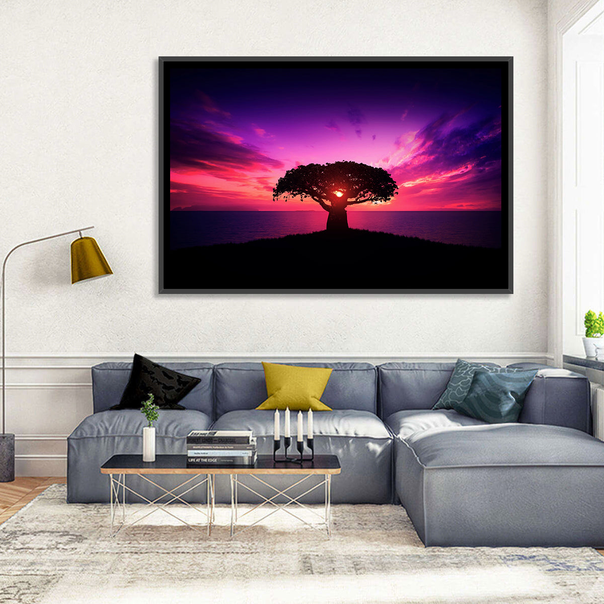 Baobab Sunset Silhouette Wall Art
