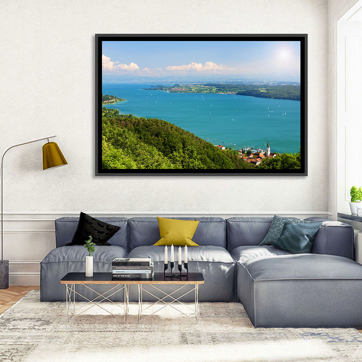 Immenstaad View of Lake Constance Wall Art in a room, landscape