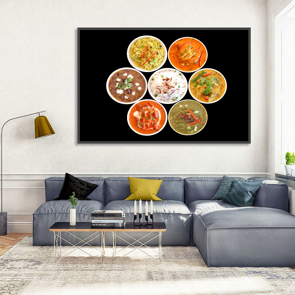 Six Indian Curry Bowls Wall Art