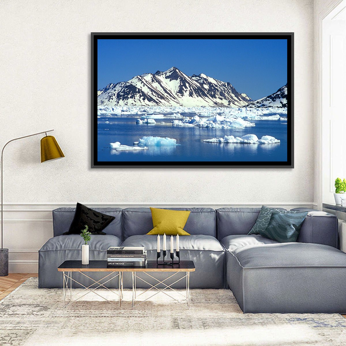 Eastern Greenland Sea Wall Art in a room, landscape