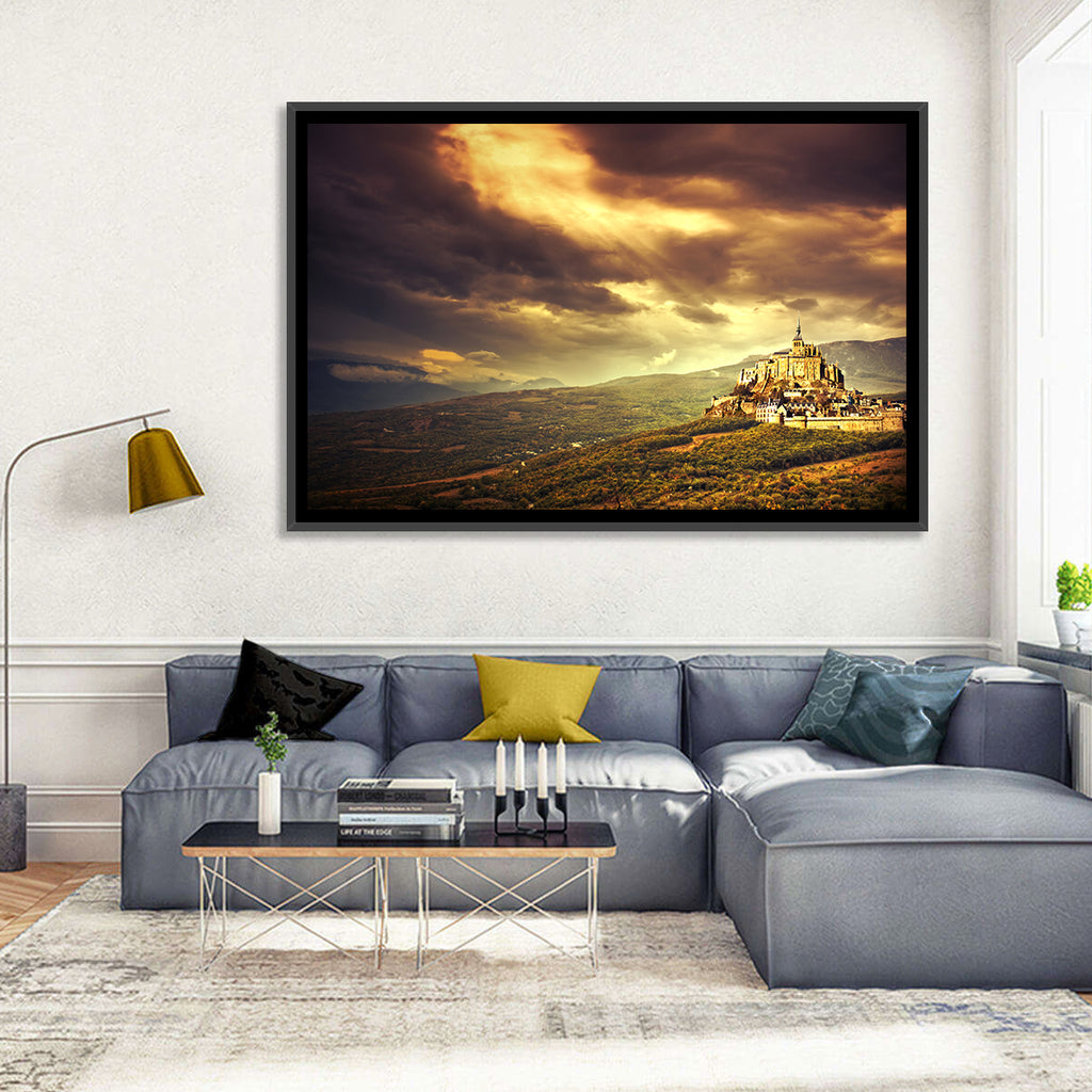 Mont-saint-michel Castle at Dusk Wall Art