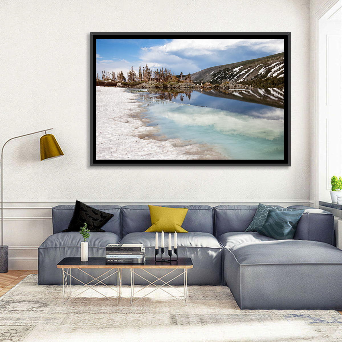 Lake Isabelle Reflection Wall Art in a room, landscape