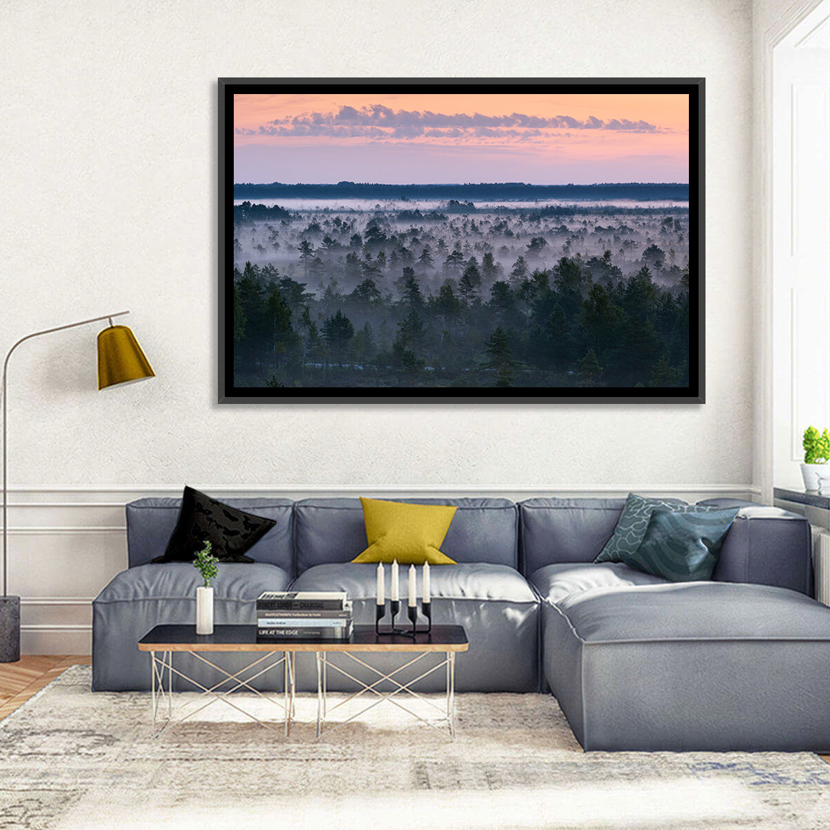 Estonian Misty Pine Landscape Wall Art
