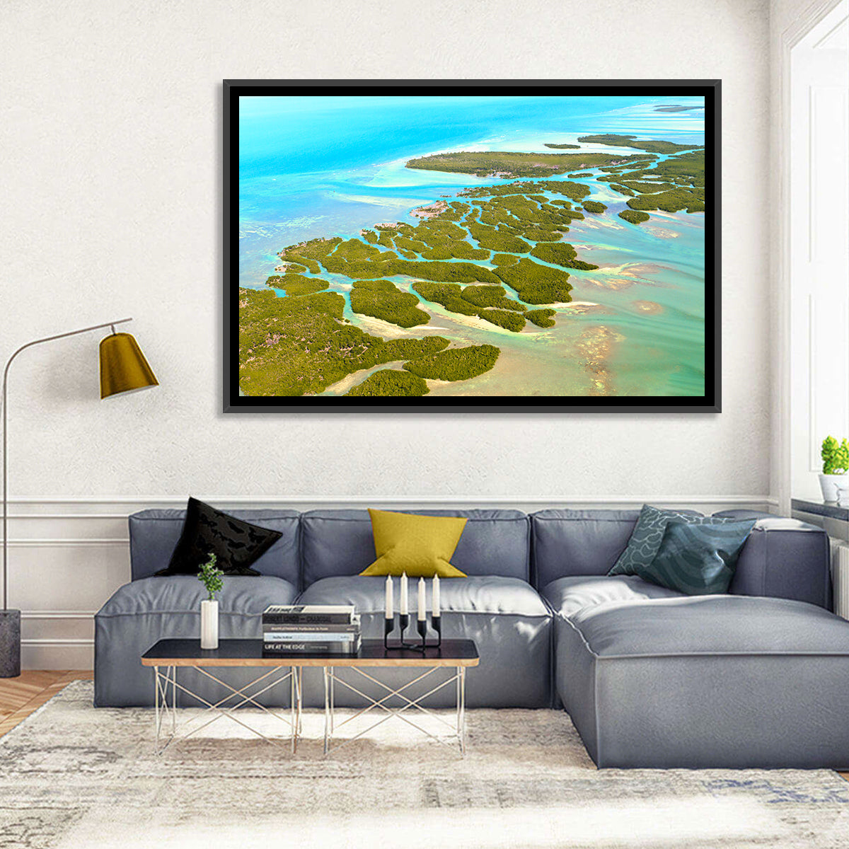 Florida Keys Mangrove Islands Wall Art in a room, landscape