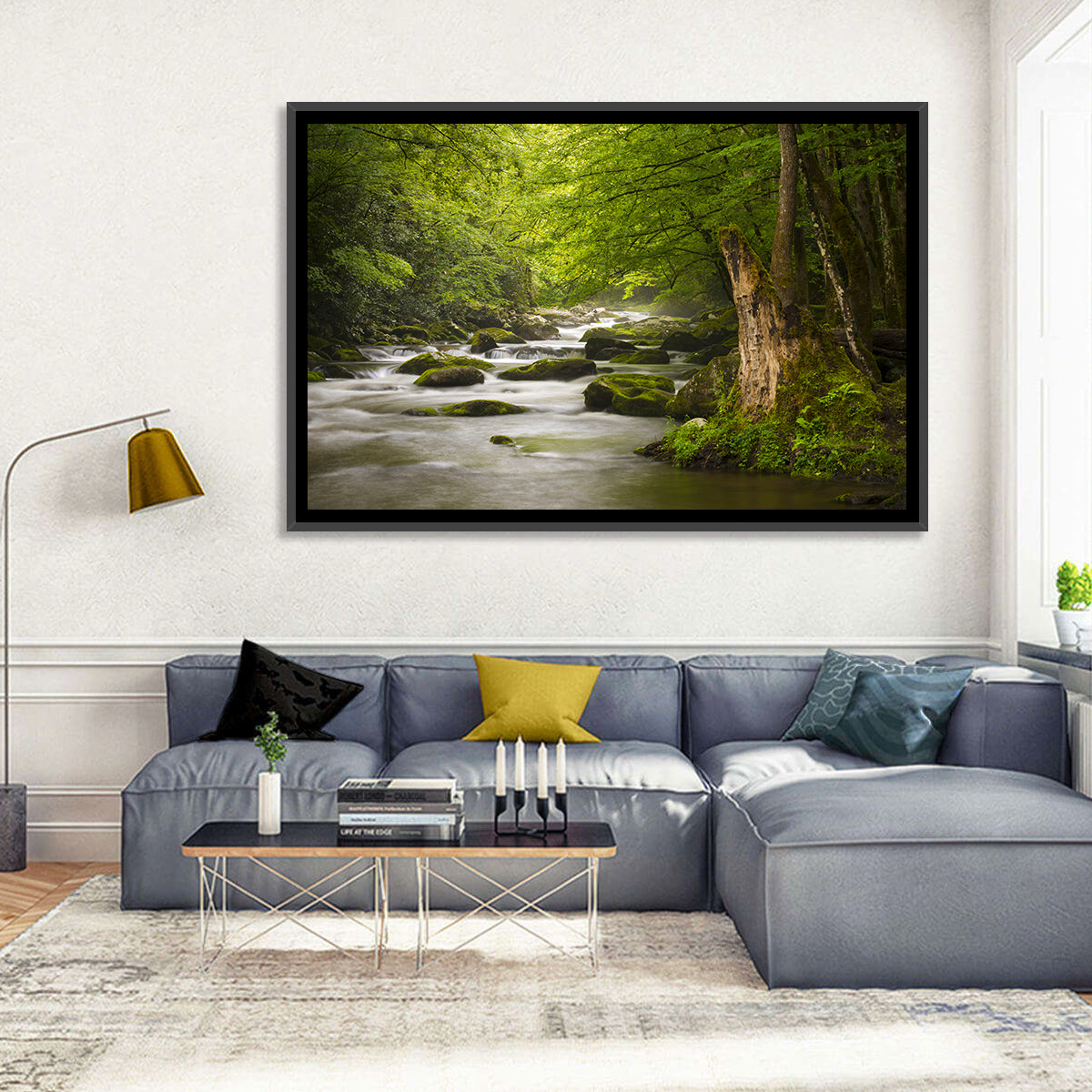 Tremont River Wall Art in a room, landscape