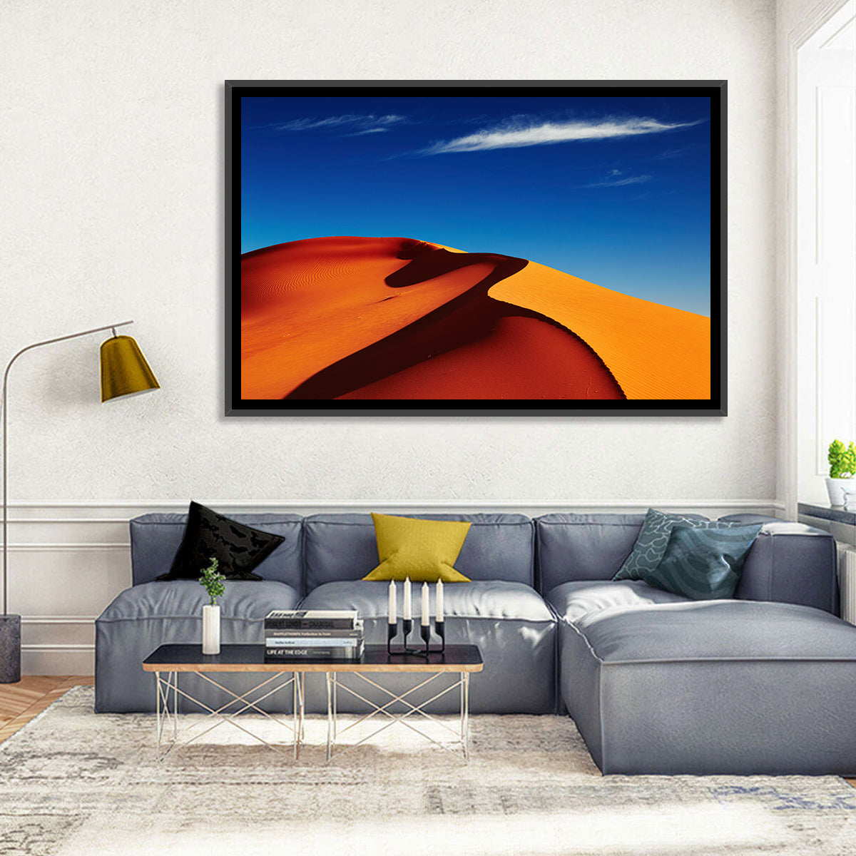 Sahara Dune Shadow Wall Art in a room, landscape