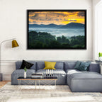 Blue Ridge Mountains Asheville Sunset Wall Art