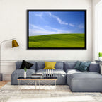 Rolling Green Hill with Blue Sky Wall Art