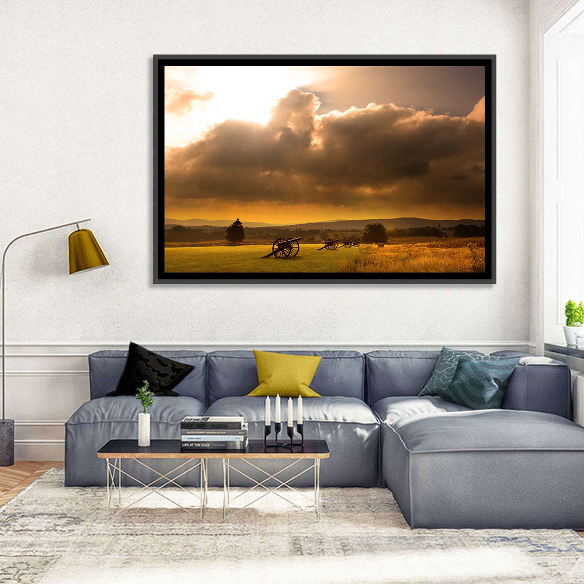 Antietam Civil War Battlefield Wall Art in a room, landscape