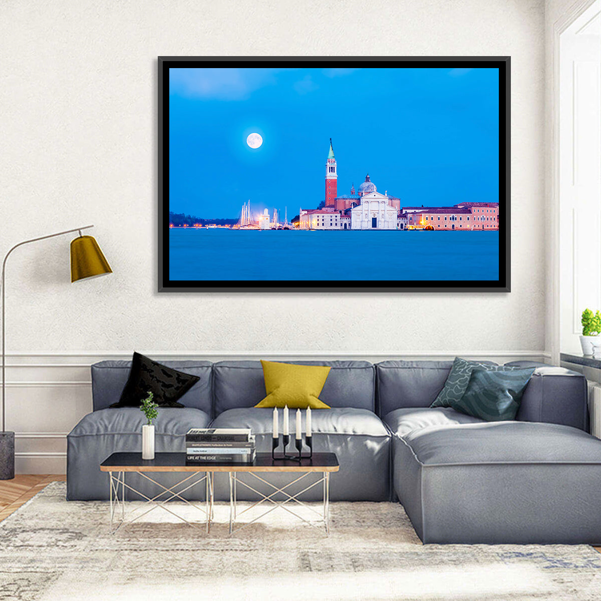 San Giorgio Maggiore Moonlight Wall Art in a room, landscape