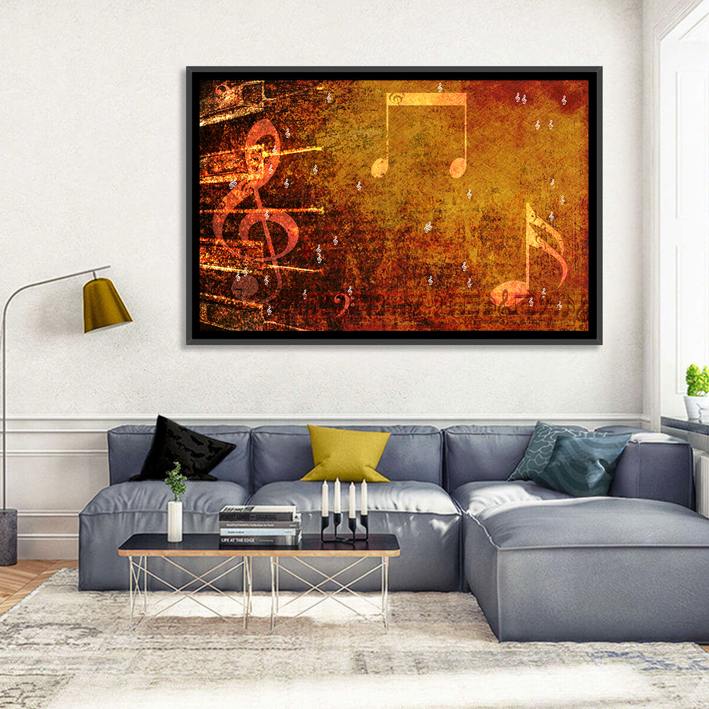 Grunge Sheet Music Collage Wall Art