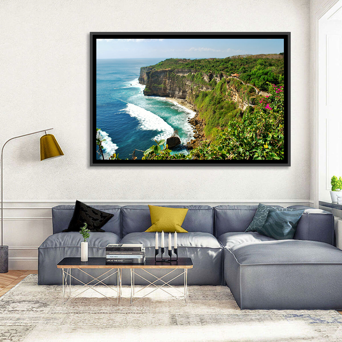 Uluwatu Cliffs, Bali Wall Art in a room, landscape