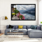 Lake Lugano Floral Walkway Wall Art