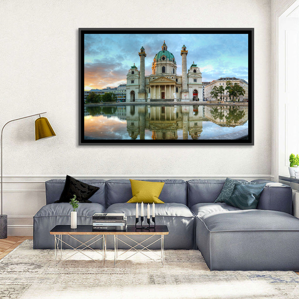 Karlskirche at Golden Hour Wall Art