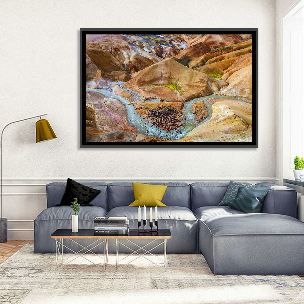 Kerlingarfjöll Geothermal Landscape Wall Art in a room, landscape