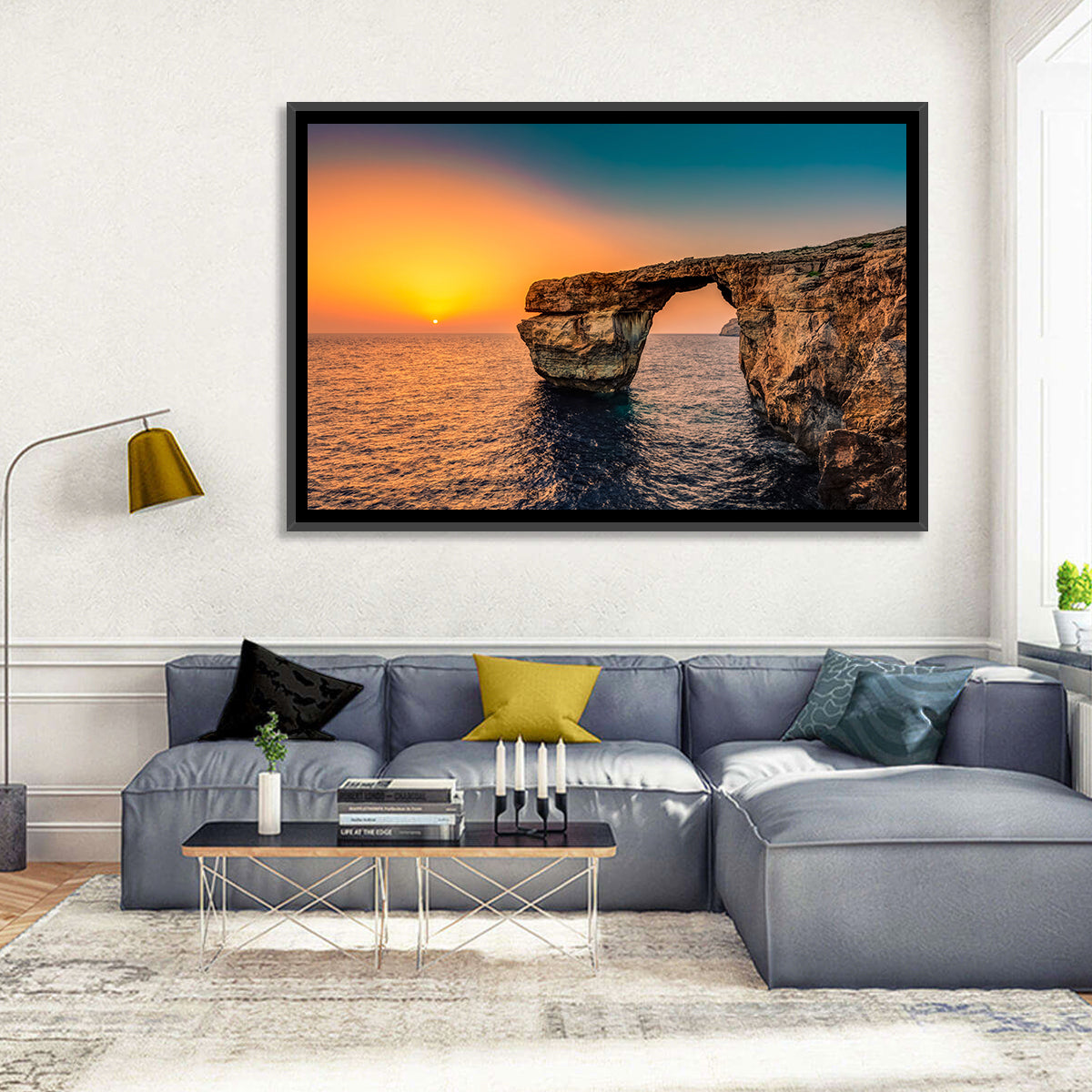 Azure Window Sunset, Dwejra Wall Art in a room, landscape