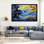 Flowing Stream with Golden Reflections Wall Art