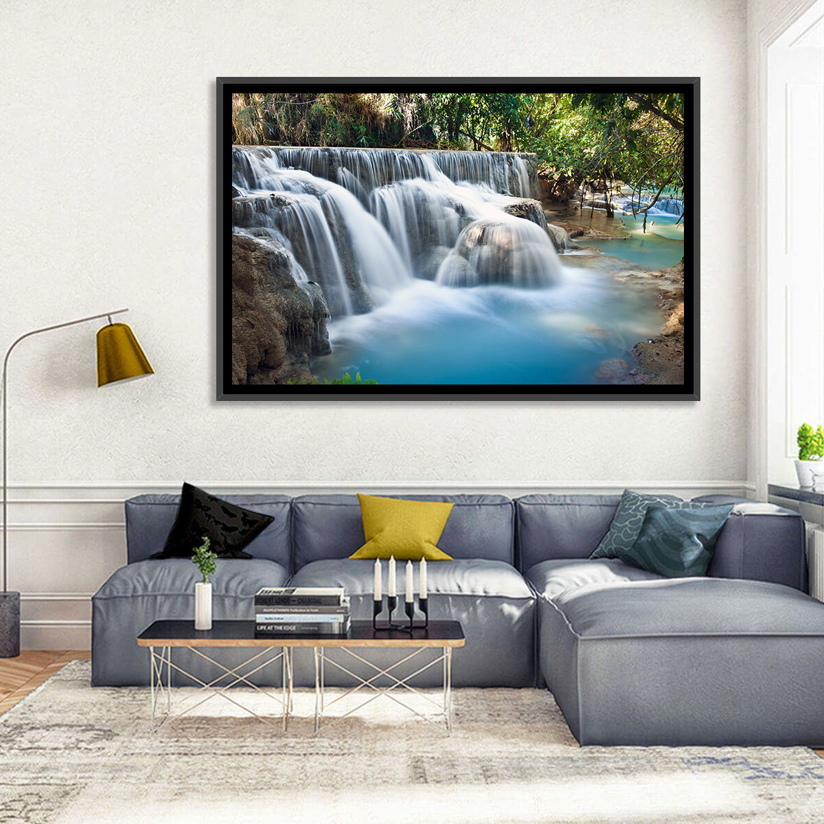 Kuang Si Falls, Luang Prabang Wall Art in a room, landscape