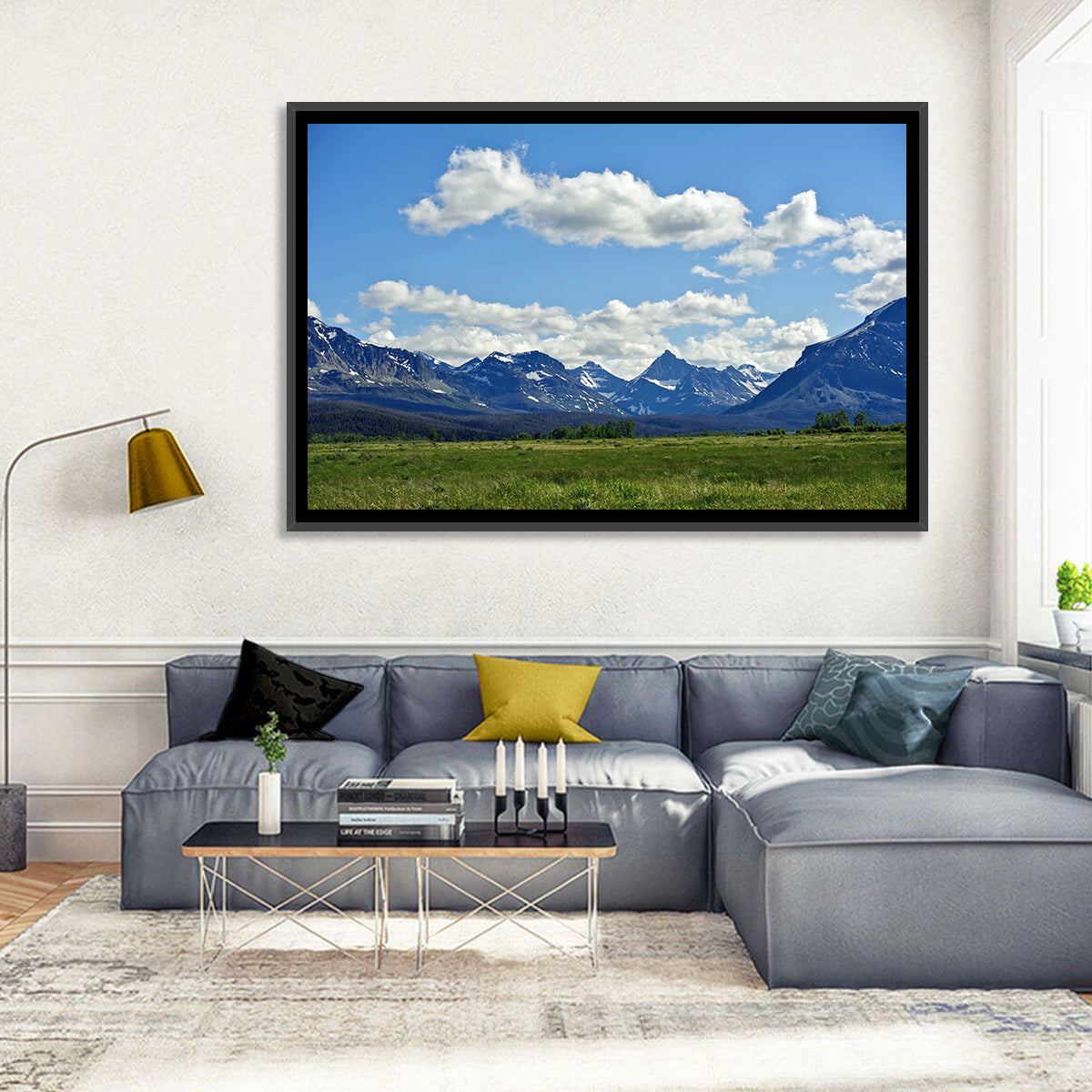 Montana Rocky Mountains Wall Art in a room, landscape