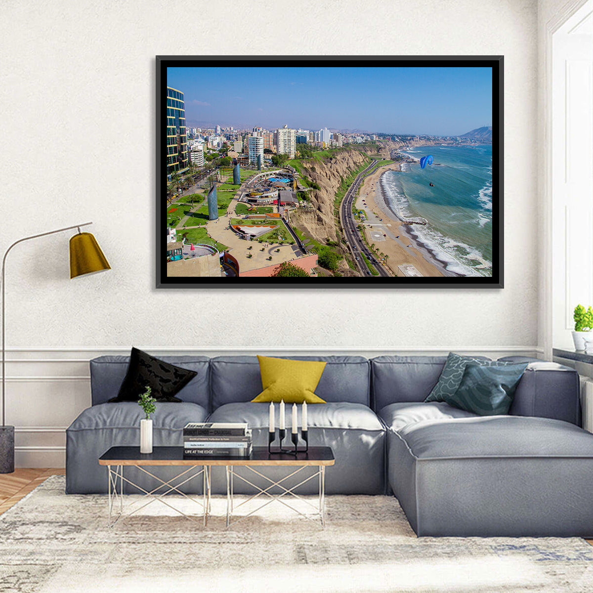 Miraflores Park Coastline Wall Art in a room, landscape