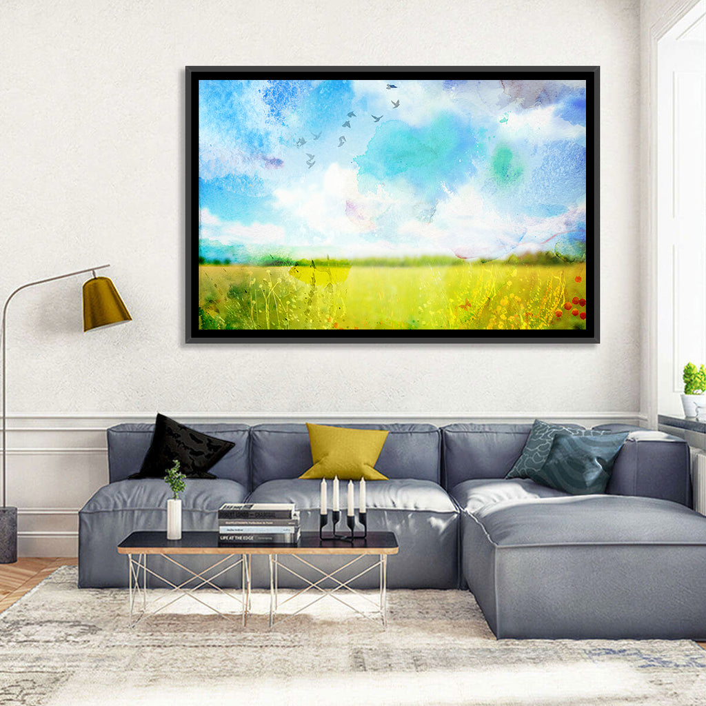 Watercolor Wildflower Field Wall Art