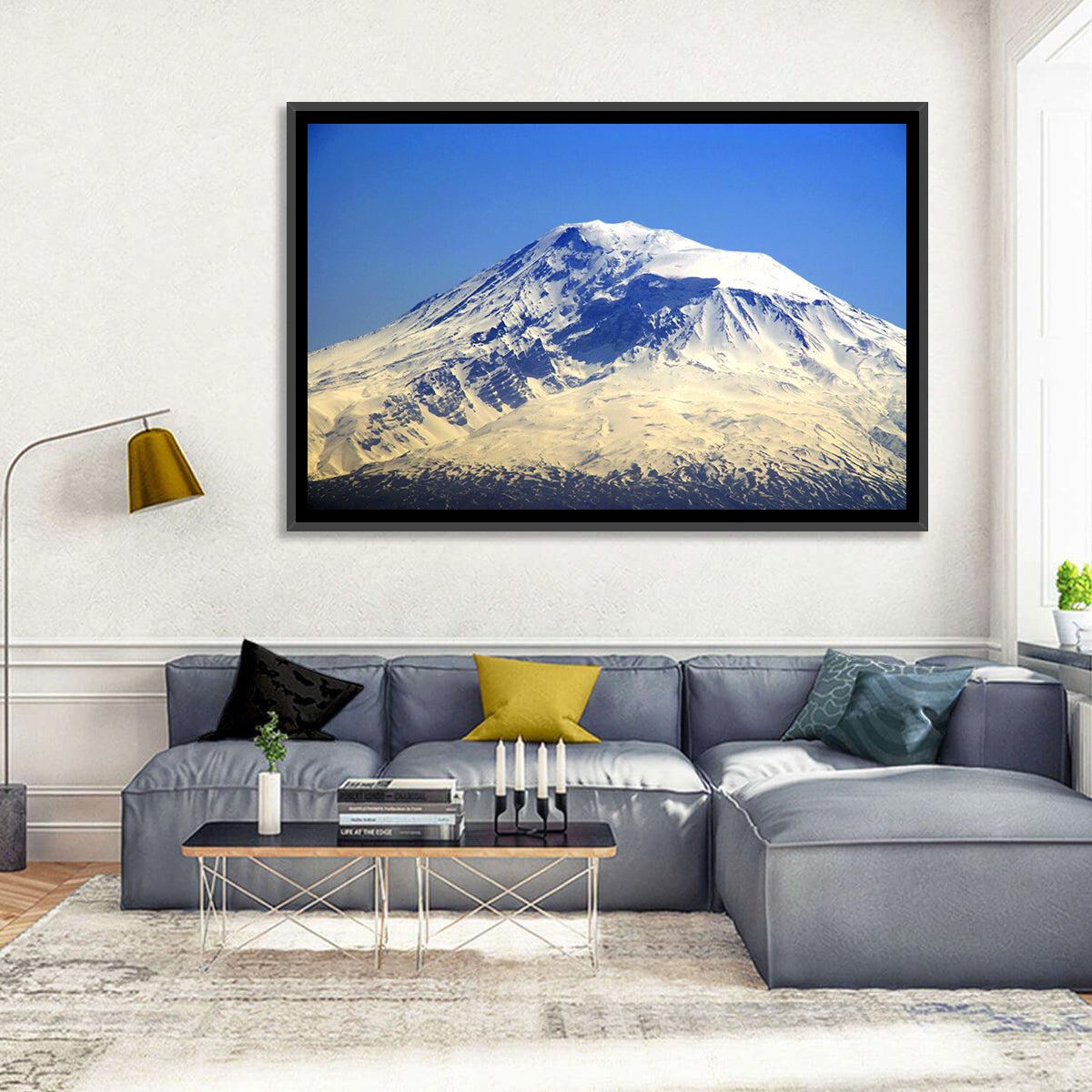 Mount Ararat Winter Summit Wall Art in a room, landscape
