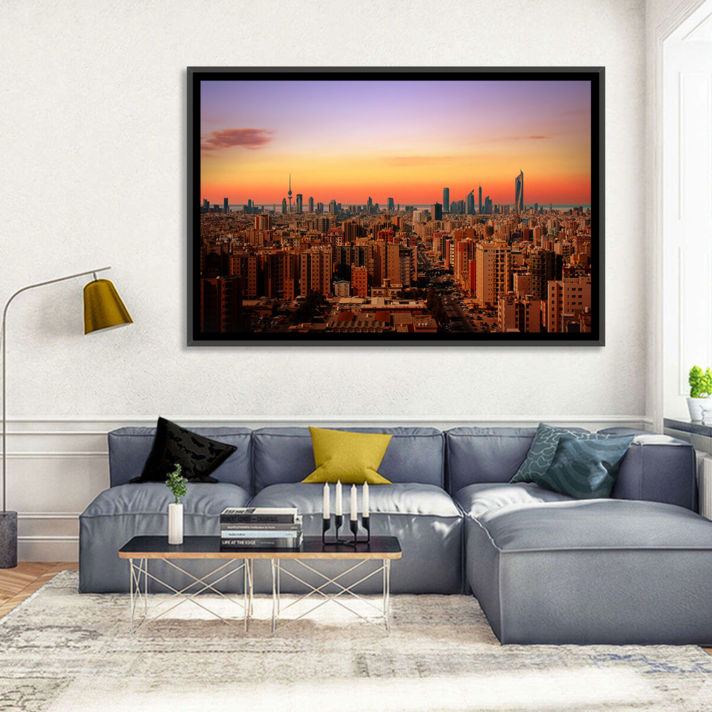 Kuwait City Skyline at Dusk Wall Art