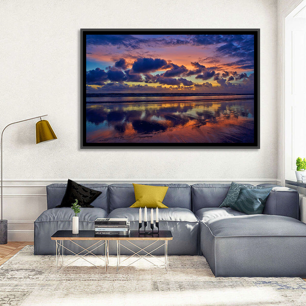 Dusk Beach Reflections Wall Art