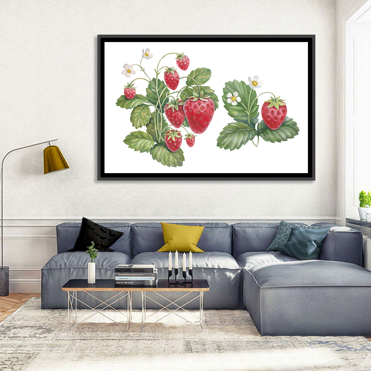 Fresh Strawberry Botanical Illustration Wall Art