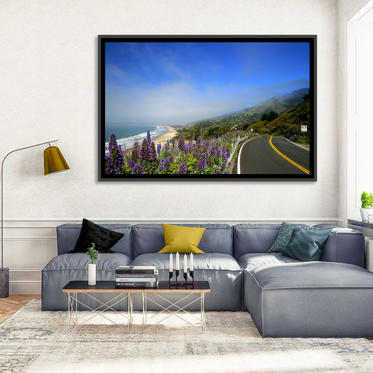Big Sur Coastal Road Wall Art in a room, landscape