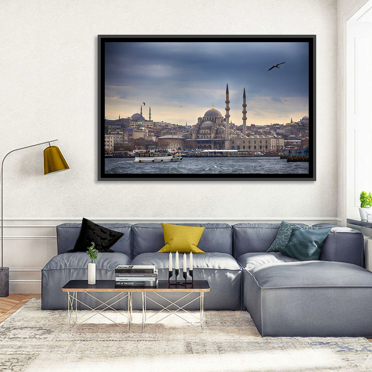 Istanbul Skyline with New Mosque Wall Art in a room, landscape