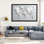 Faceted Triangular World Map Wall Art
