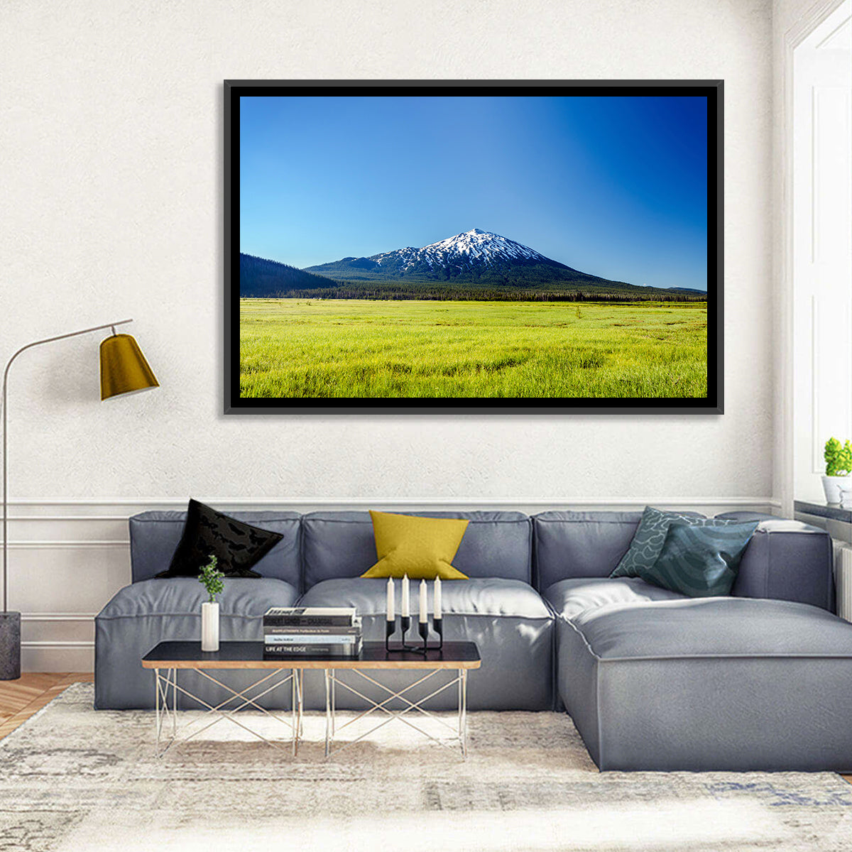 Mount Bachelor Wall Art in a room, landscape