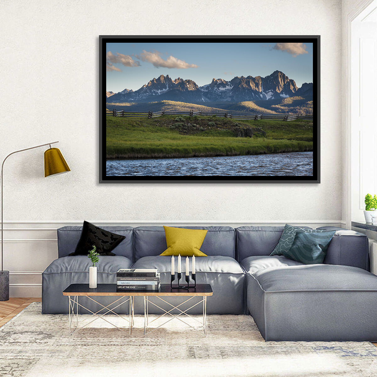 Sawtooth Mountains, Idaho Wall Art in a room, landscape