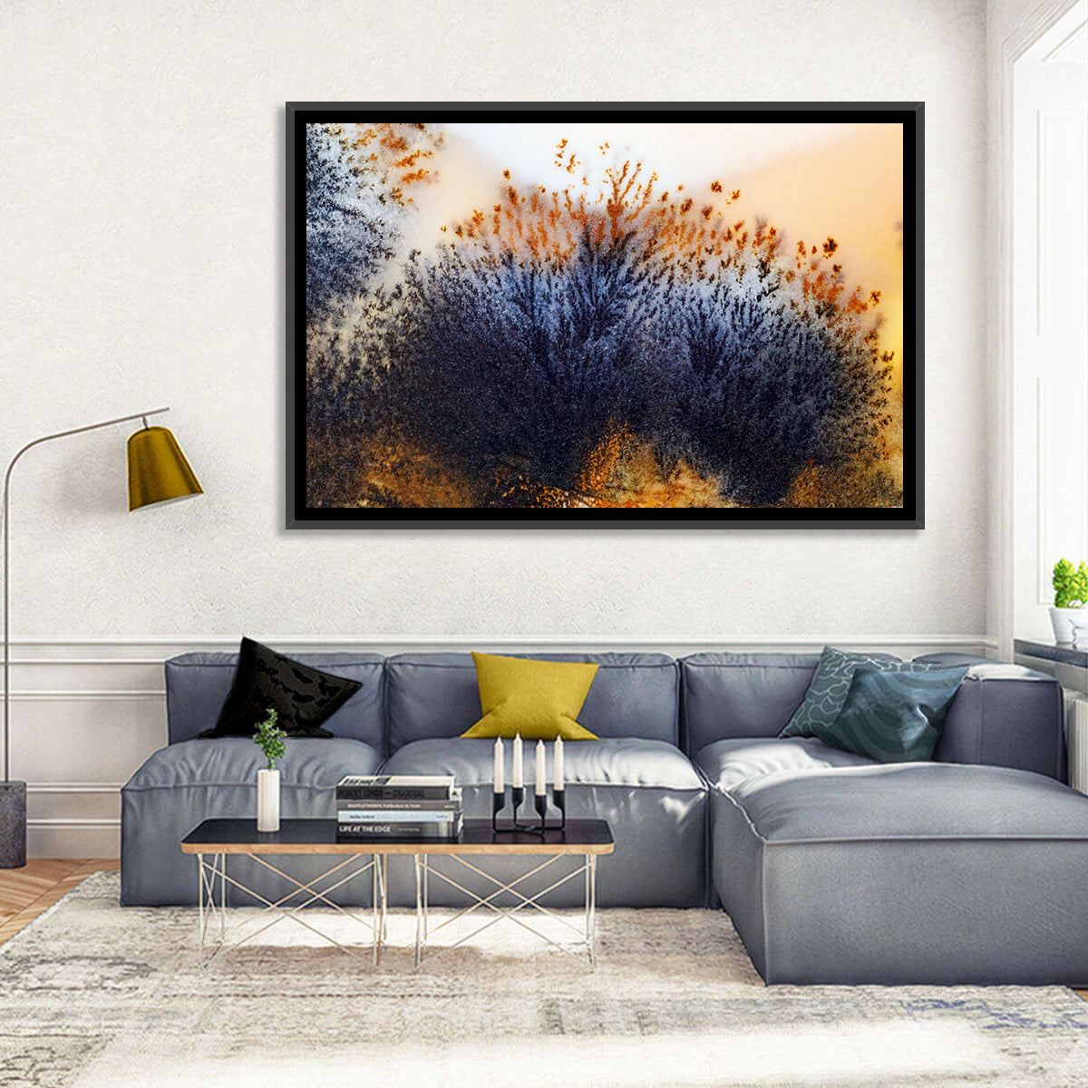 Moss Agate Study Wall Art in a room, landscape